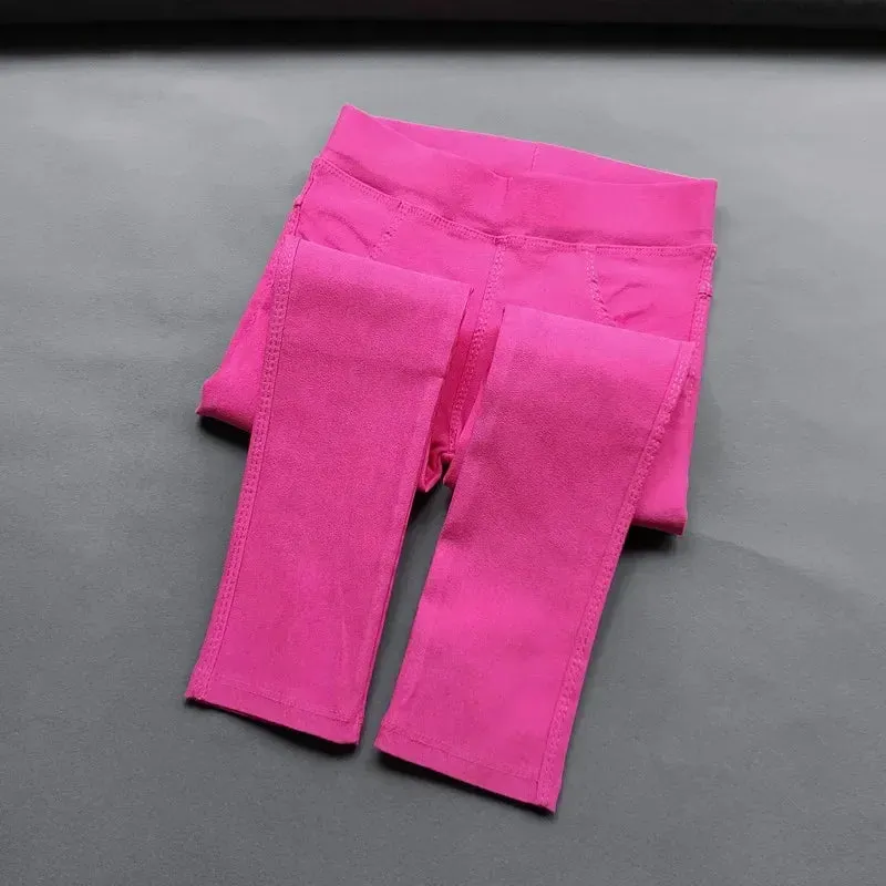 2-11Y Kids Girl Pants Slim Spring Autumn Candy Color Elastic Pencil Trousers Casual Child Solid Leggings Children Clothing