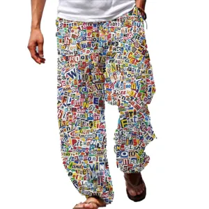 Alphabet Printed Casual Trousers 94087044L