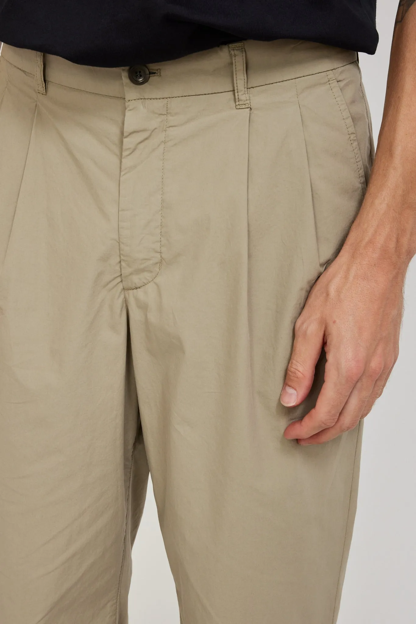 Benn Relaxed Typewriter Pleated Trouser Clay