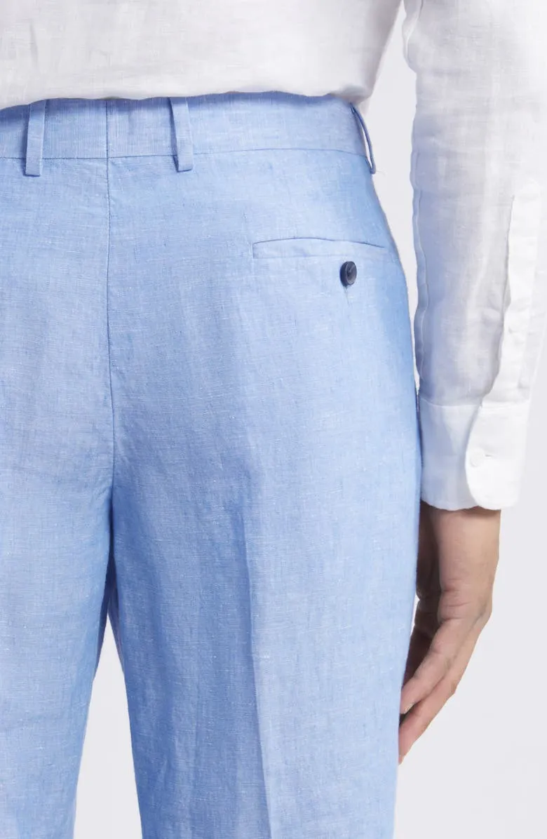 Casual Men's Blue Linen Pants