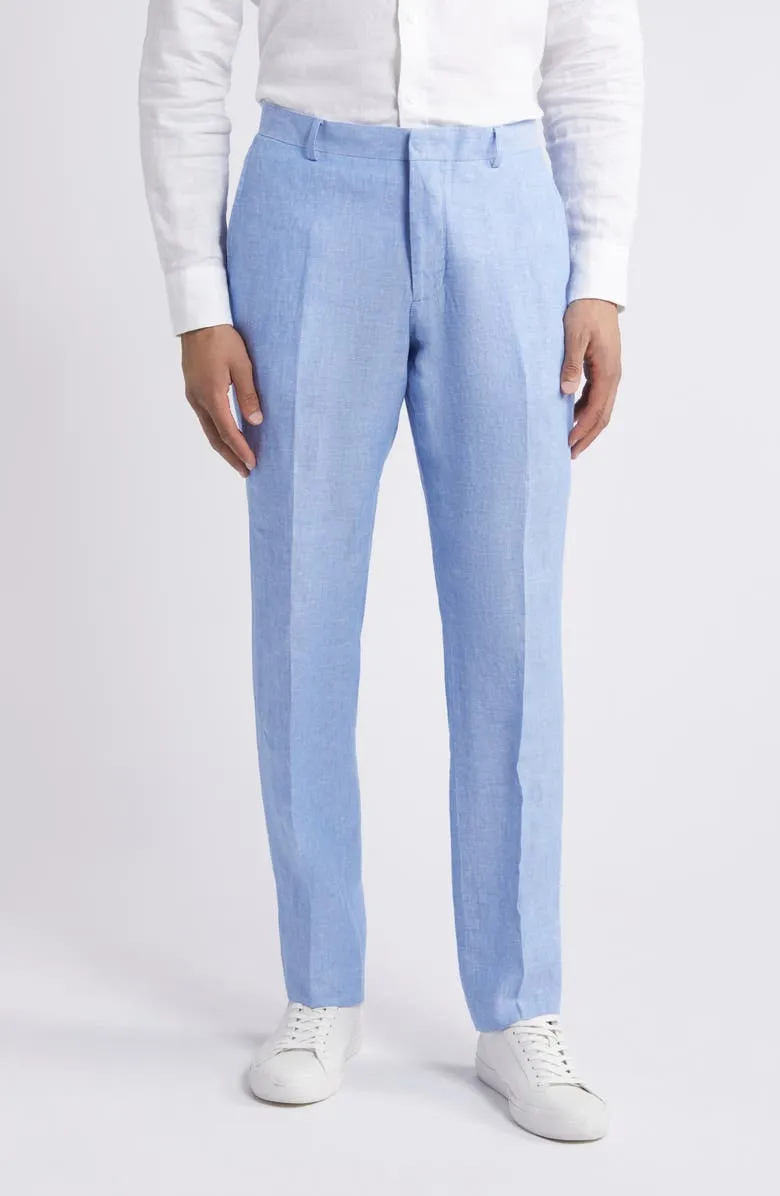 Casual Men's Blue Linen Pants