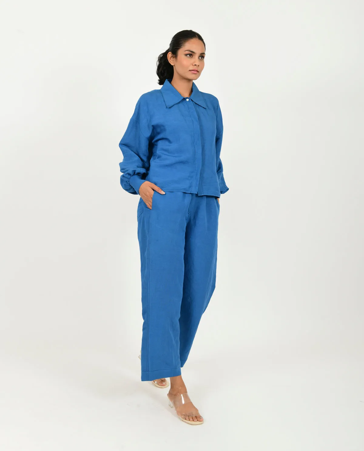 CLASSIC BLUE LINEN CO-ORD SET