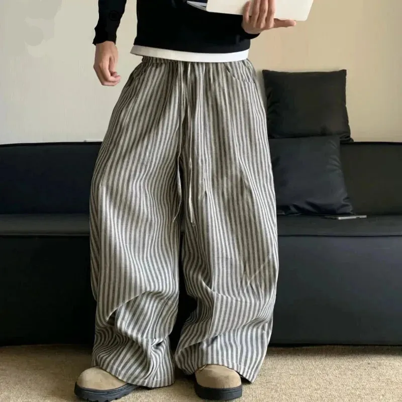 Classic Stripe Drawstring Loose Pants