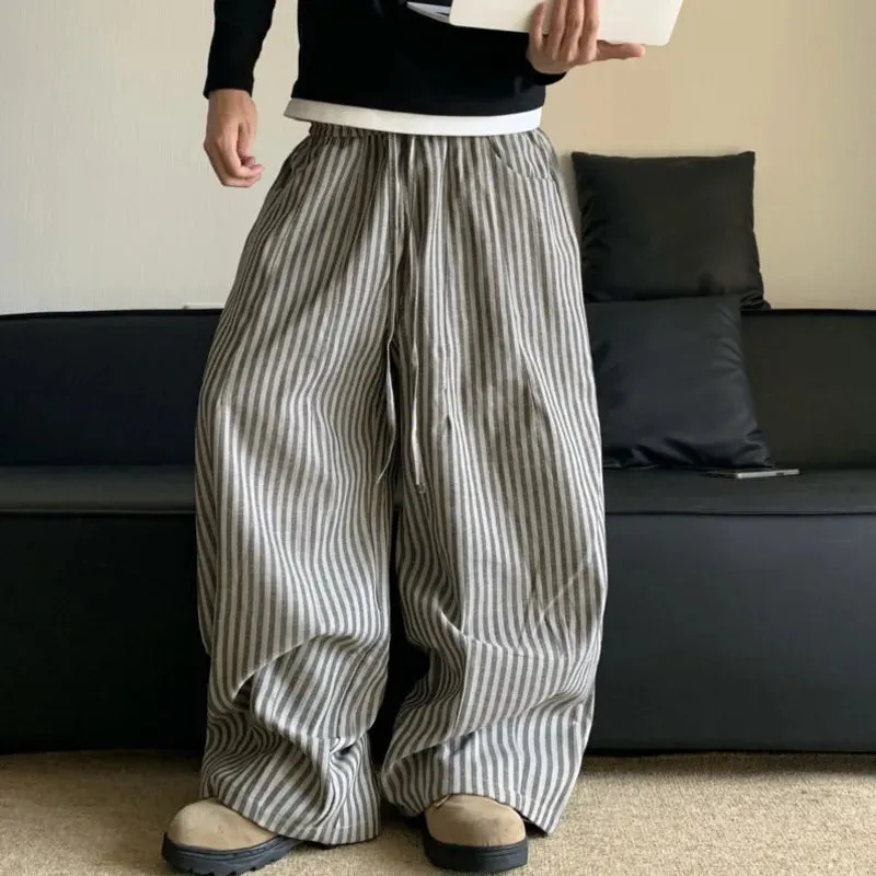 Classic Stripe Drawstring Loose Pants