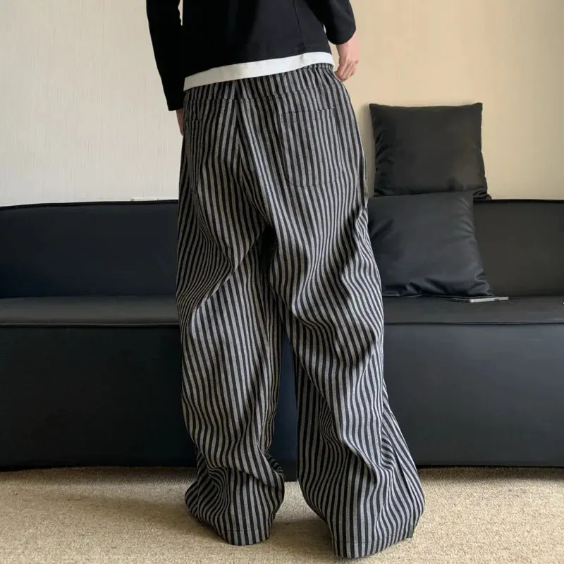 Classic Stripe Drawstring Loose Pants