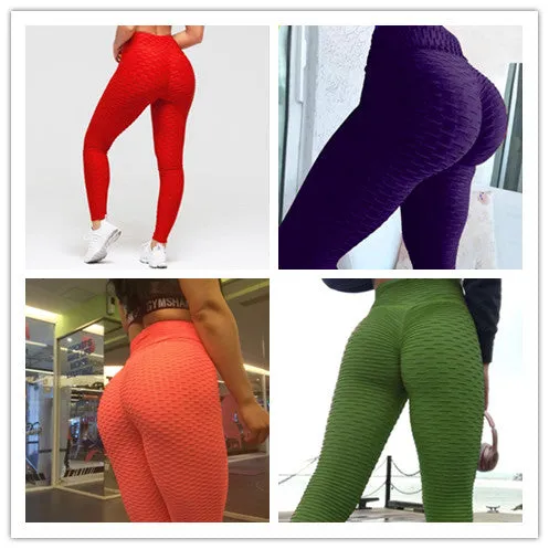 Copy of Hip-turned Folds Elastic High-waist Fitness Leggings Breathable Slim Indoor Sports