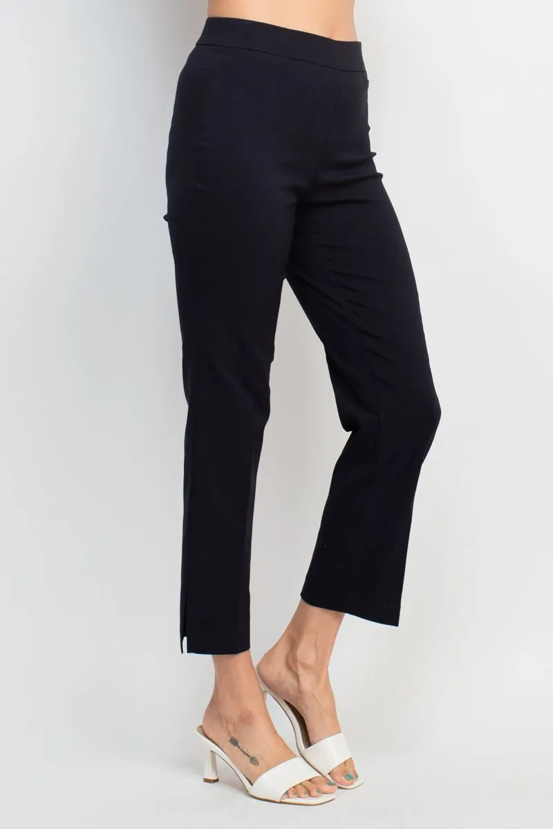 Counterparts banded mid waist slim leg stretch crepe pant