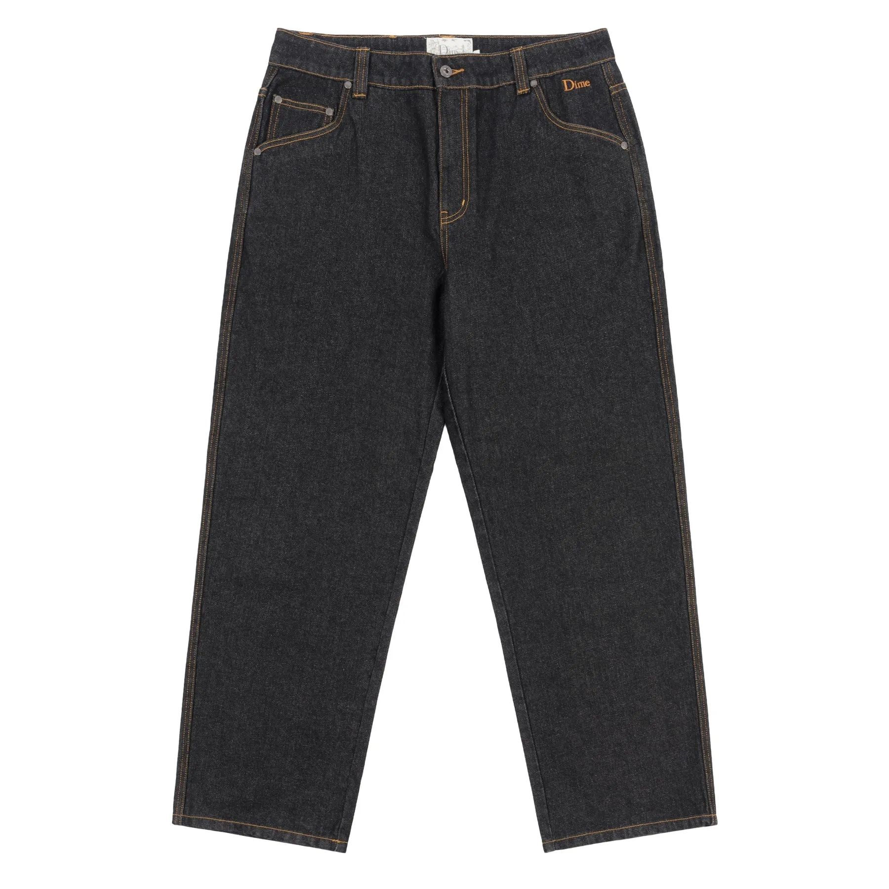 Dime Classic Relaxed Denim Pants: Black Washed