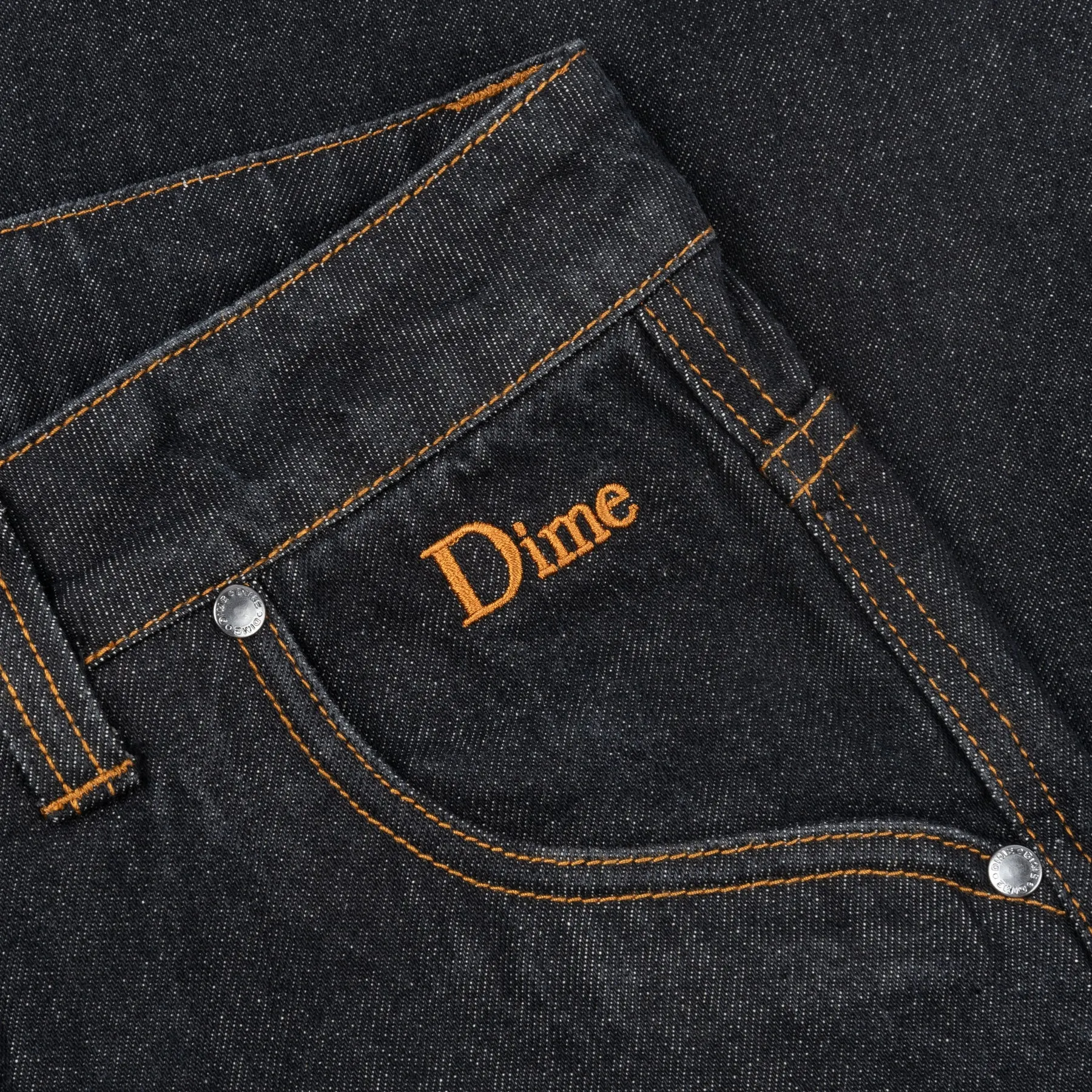 Dime Classic Relaxed Denim Pants: Black Washed