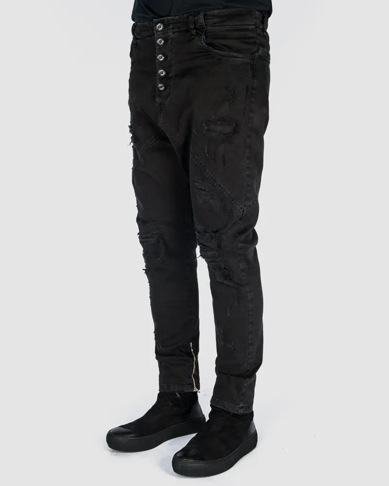 Distressed slimfit pants