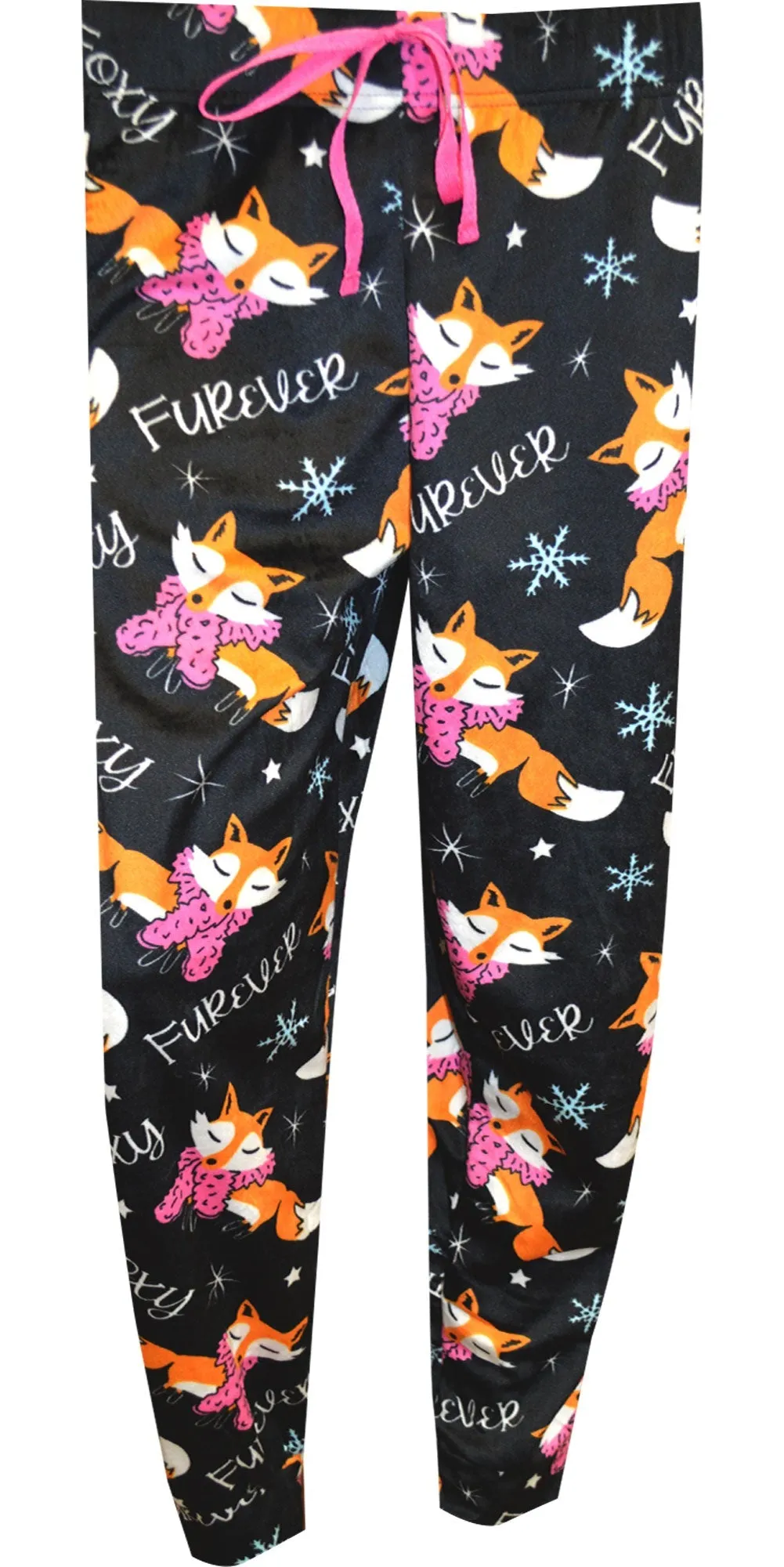 Foxy Lady Fur-ever Black Cuffed Sleep Pants