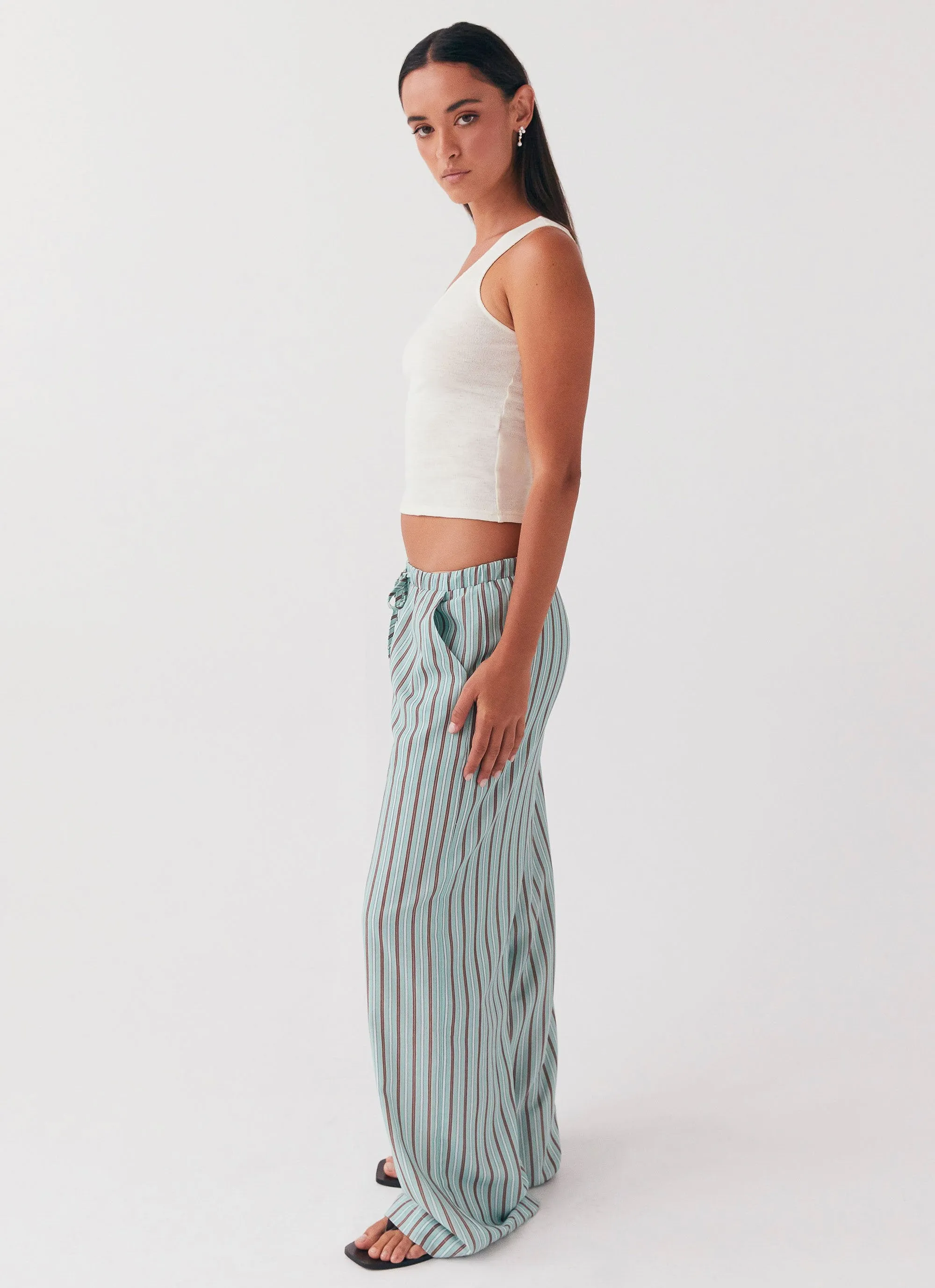 Fresh Face Linen Pants - Coastal Stripe