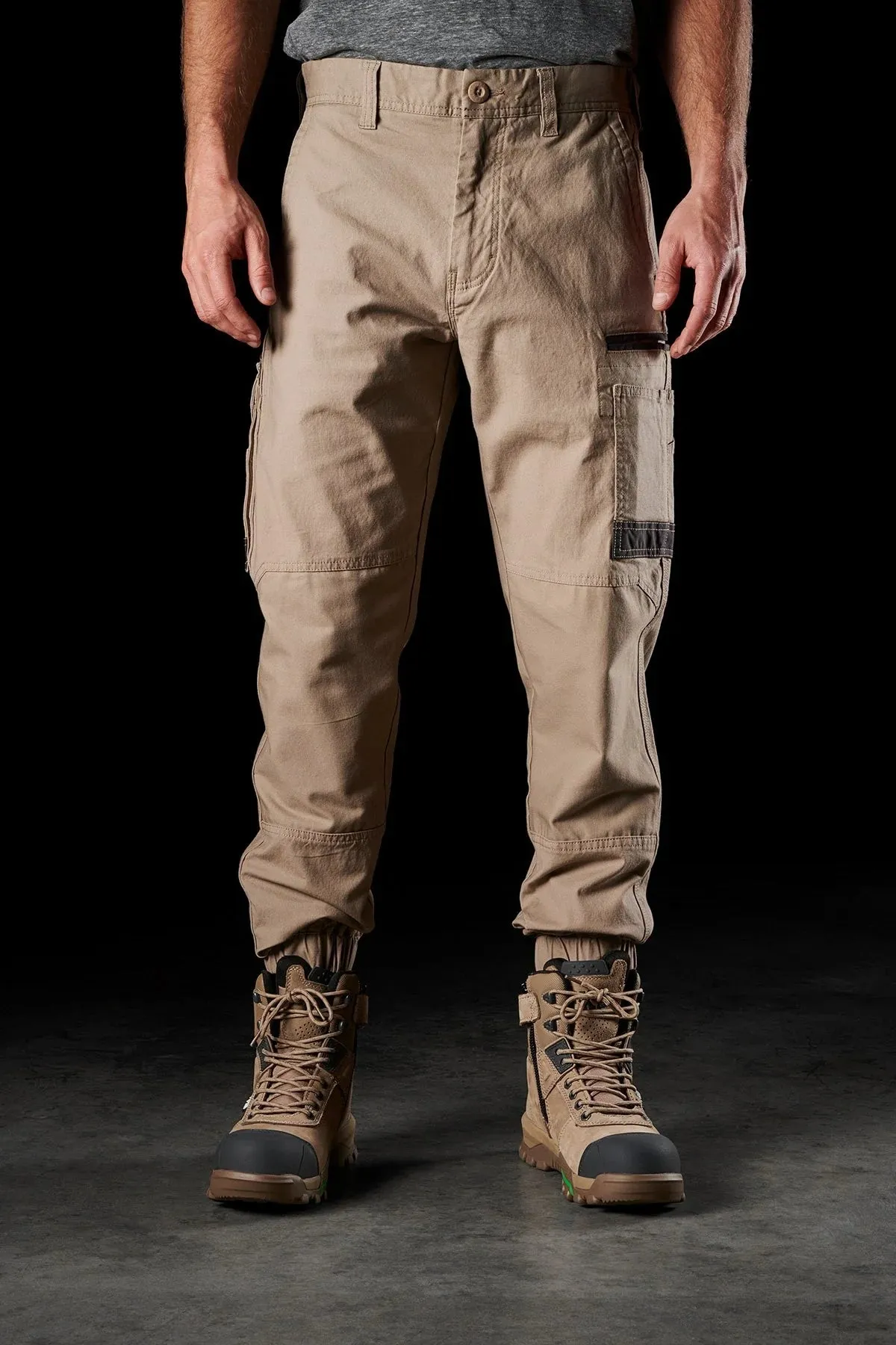 FXD Workwear  WP.4 - CUFFED STRETCH WORK PANTS - KHAKI