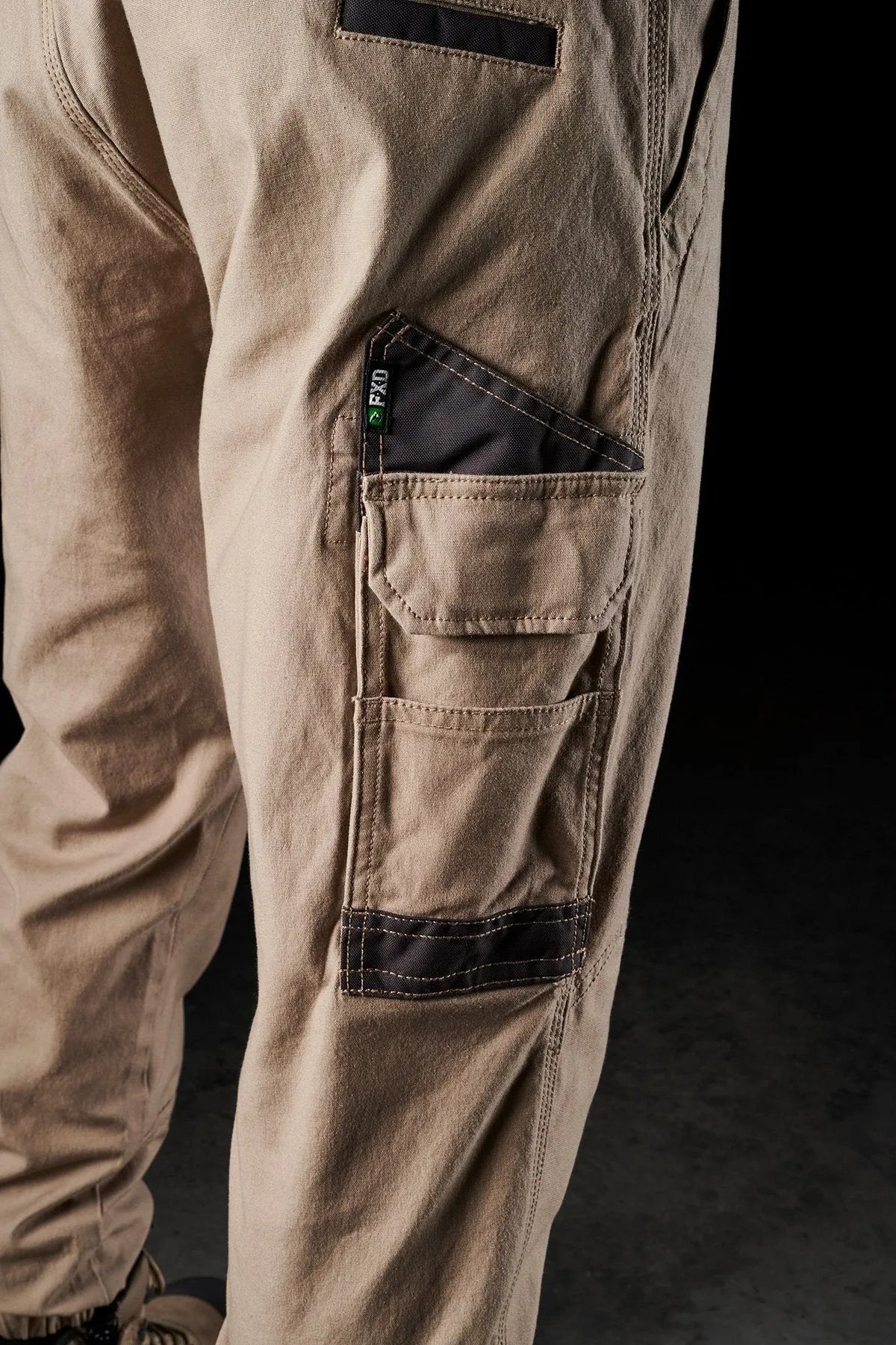 FXD Workwear  WP.4 - CUFFED STRETCH WORK PANTS - KHAKI