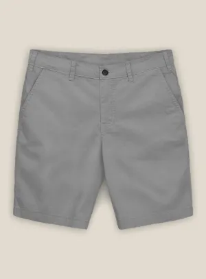 Gray Stretch Chino Shorts