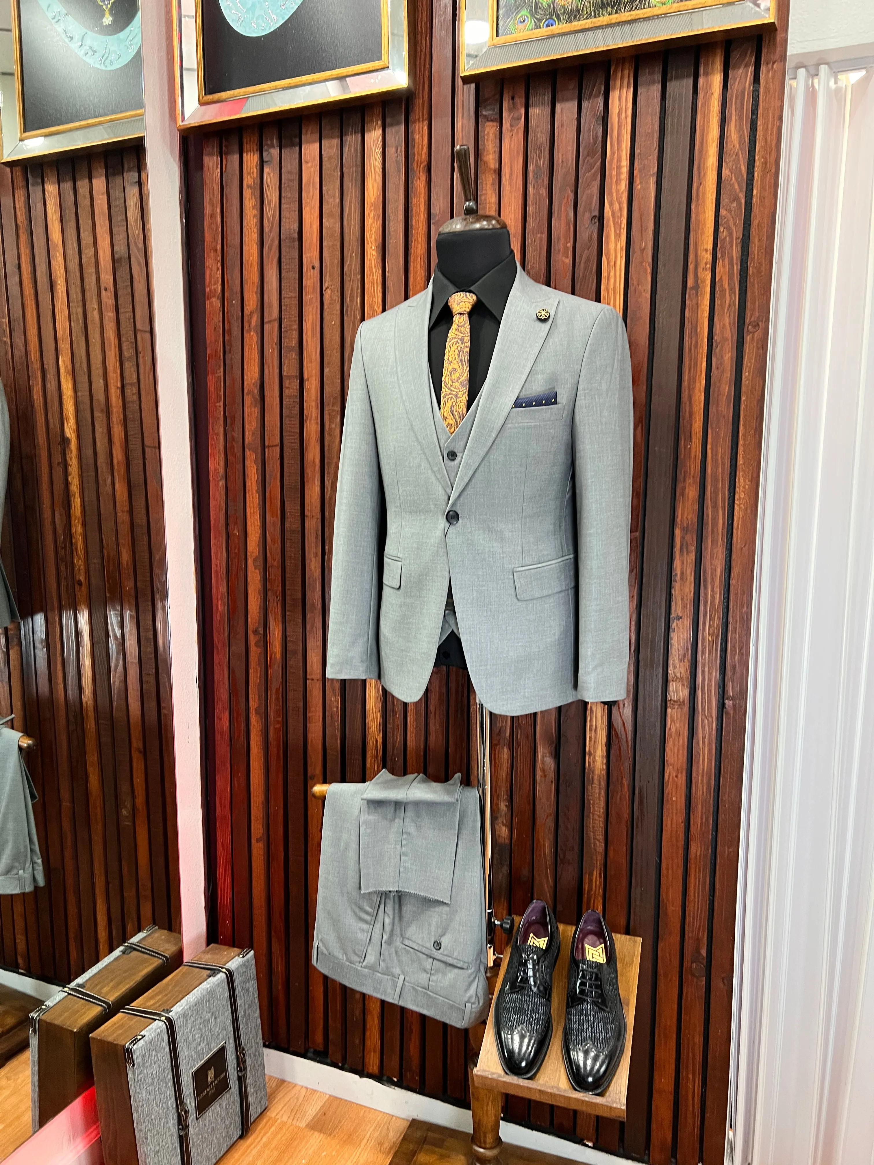 Grey 3 Piece Slim Fit Suit