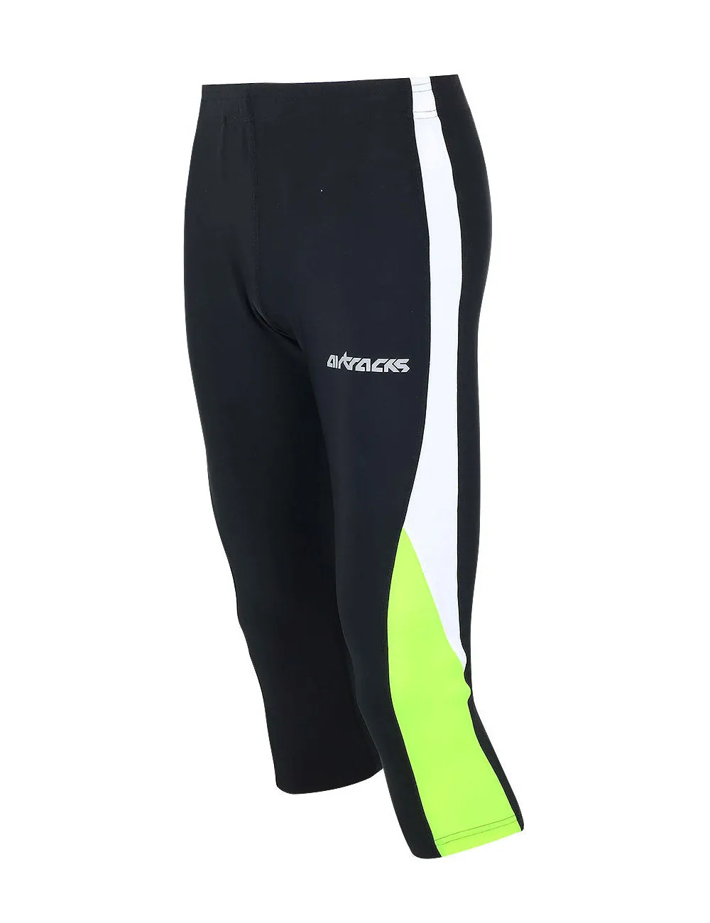 Herren Laufhose 3/4 Lang Schwarz-Neon Setprodukt