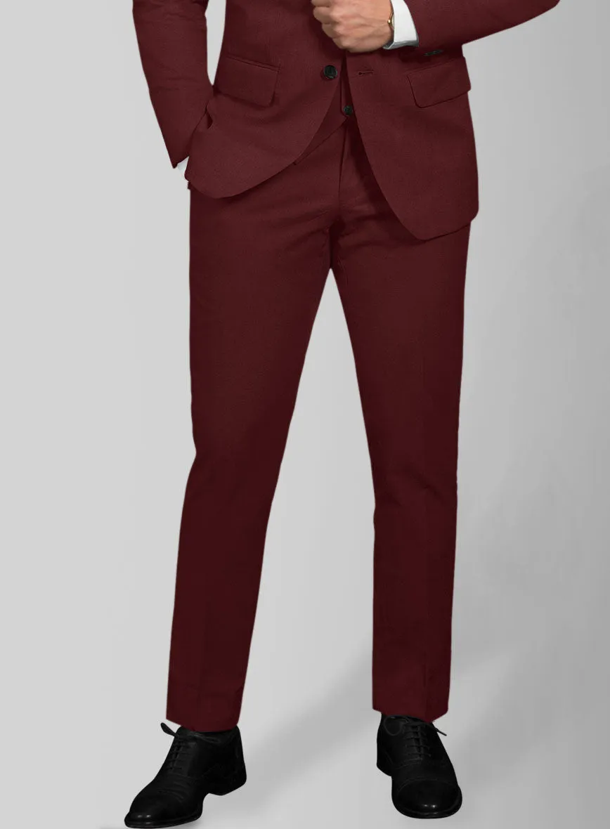 Italian Maroon Cotton Stretch Pants