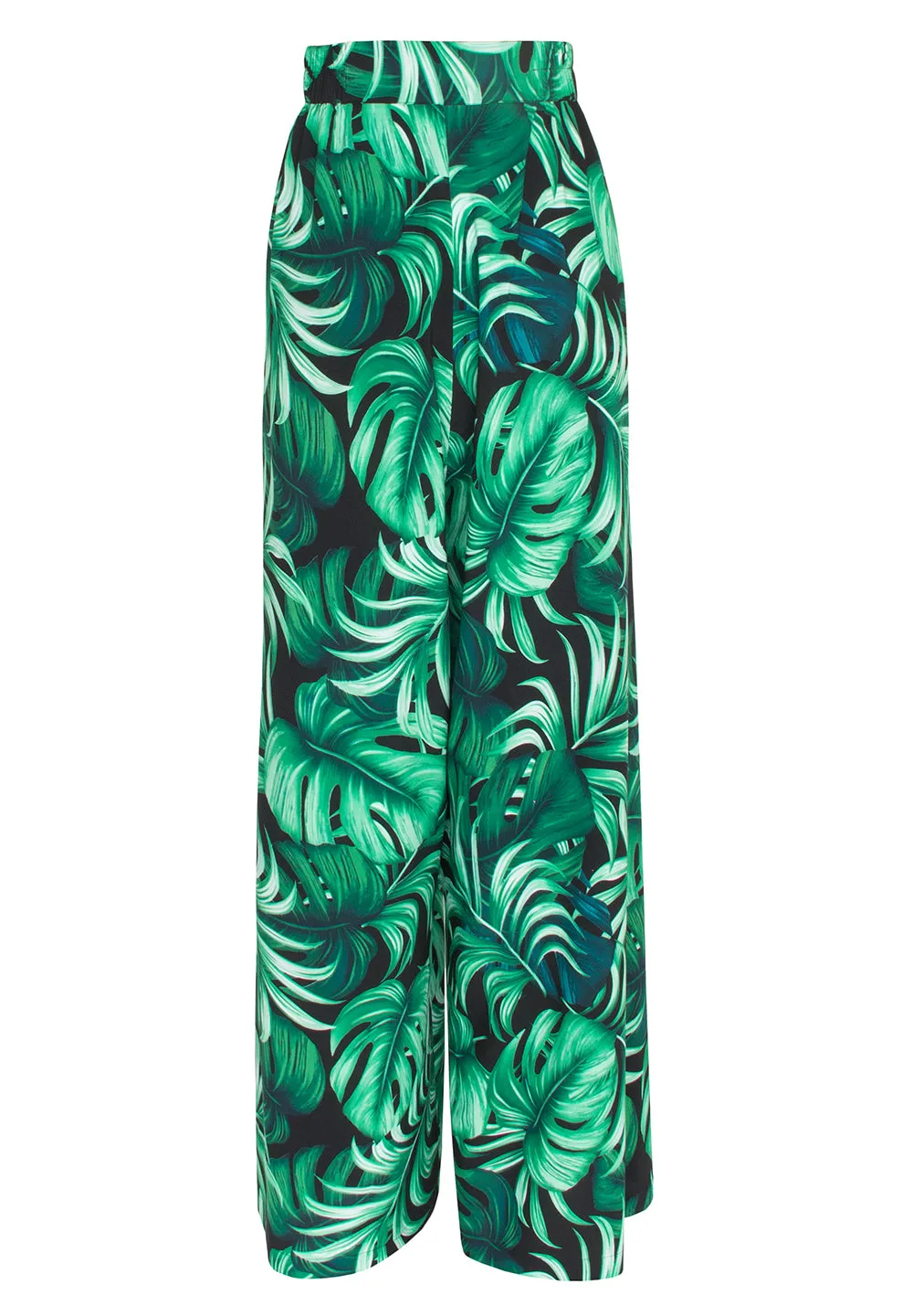 Jungle - Monstera Black / Green Pants (Black)