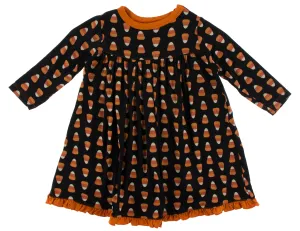 KicKee Pants Midnight Candy Corn Classic L/S Swing Dress