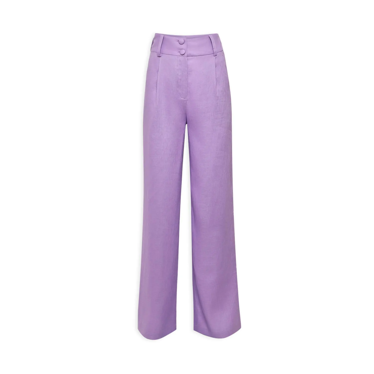 Linen High Waisted Straight Fit Pants