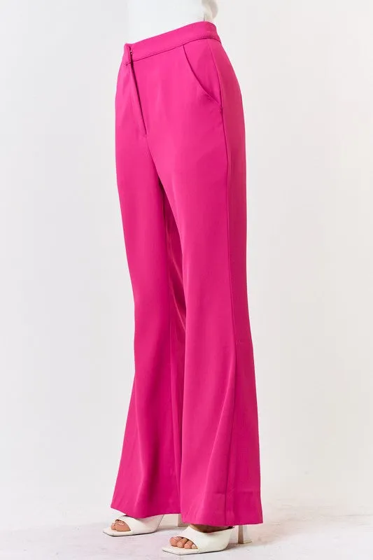 Magenta Trouser With Front Pocket