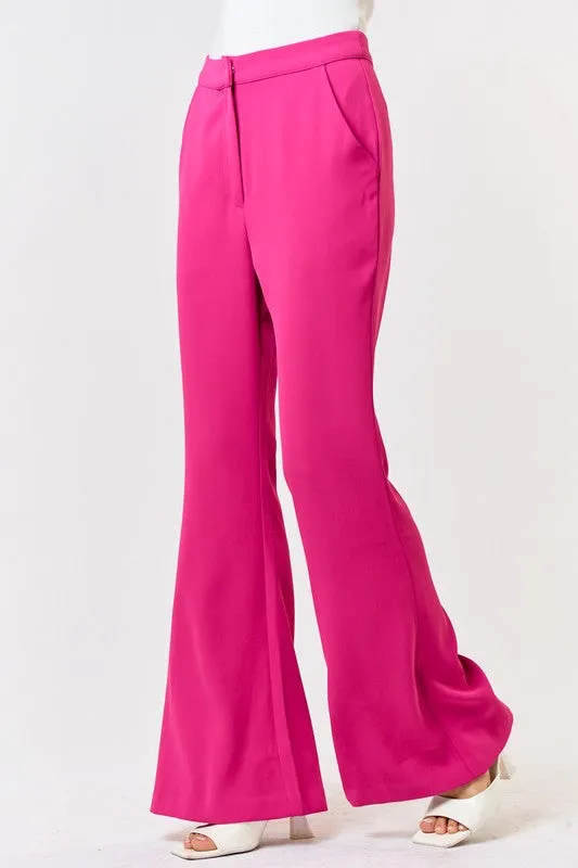 Magenta Trouser With Front Pocket