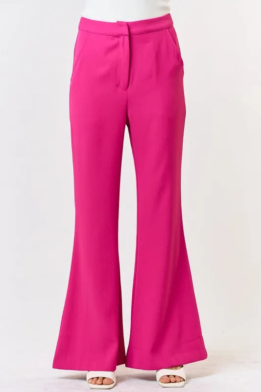 Magenta Trouser With Front Pocket