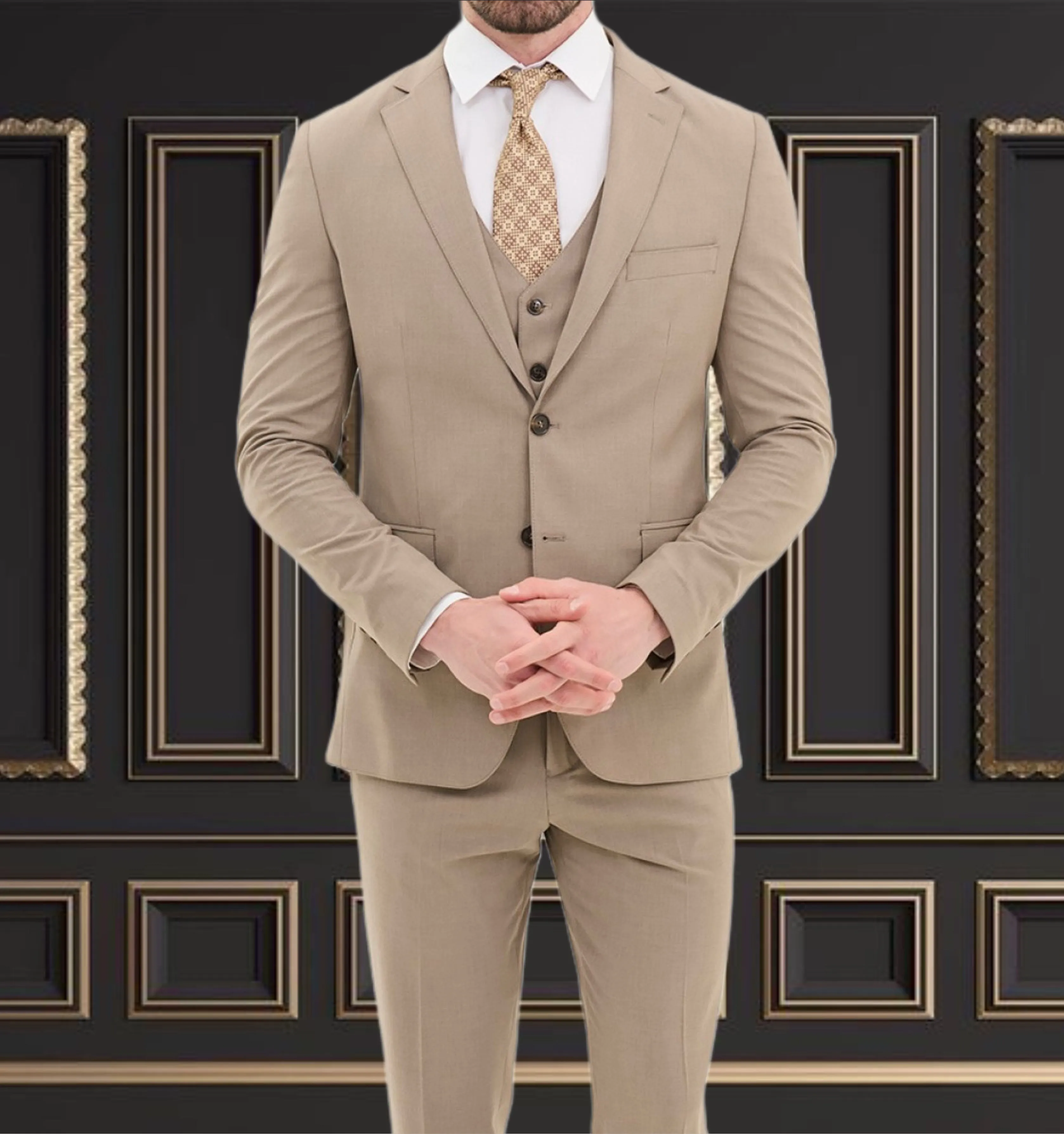 Men's Beige 3-Piece Suit | Elegant Formal Wear in Hayward, CA