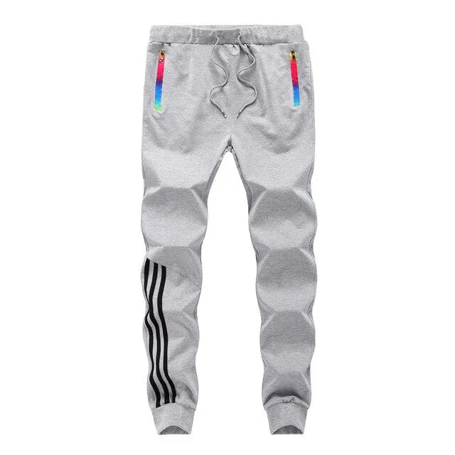 Mens Casual Striped Jogger Pants