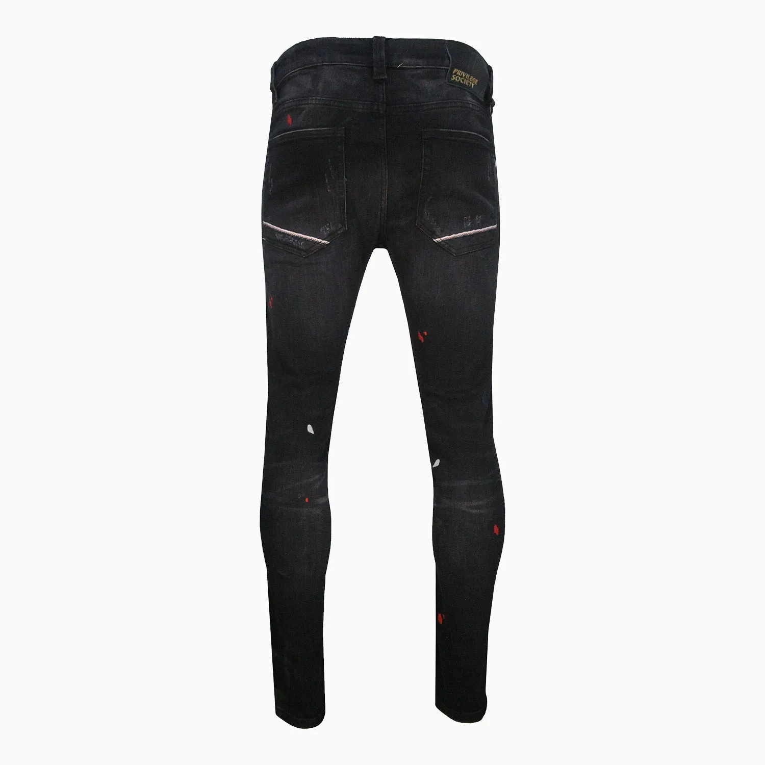 Men's Drip Embroidered Skinny Denim Pant