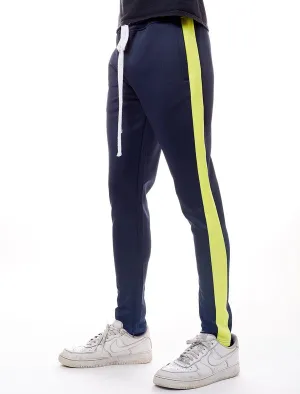 Navy/Neon Yellow Men's Track Pants