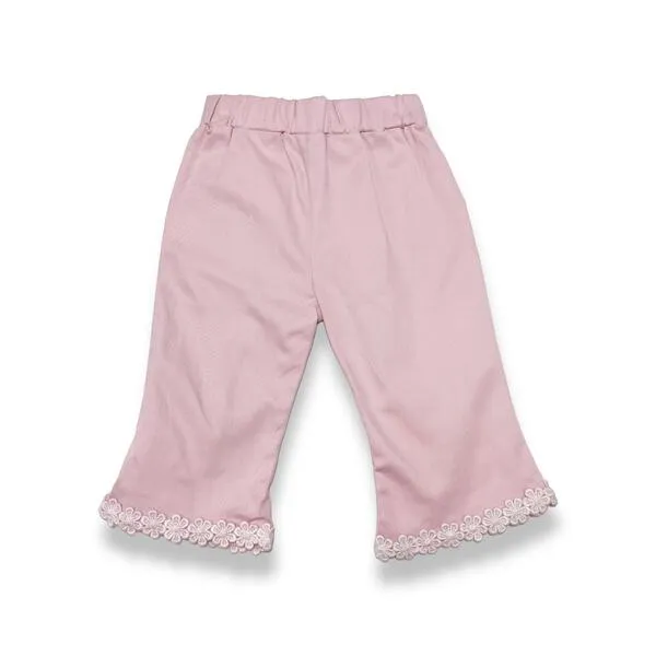 Pink Bow & Lace Split Hem Pants