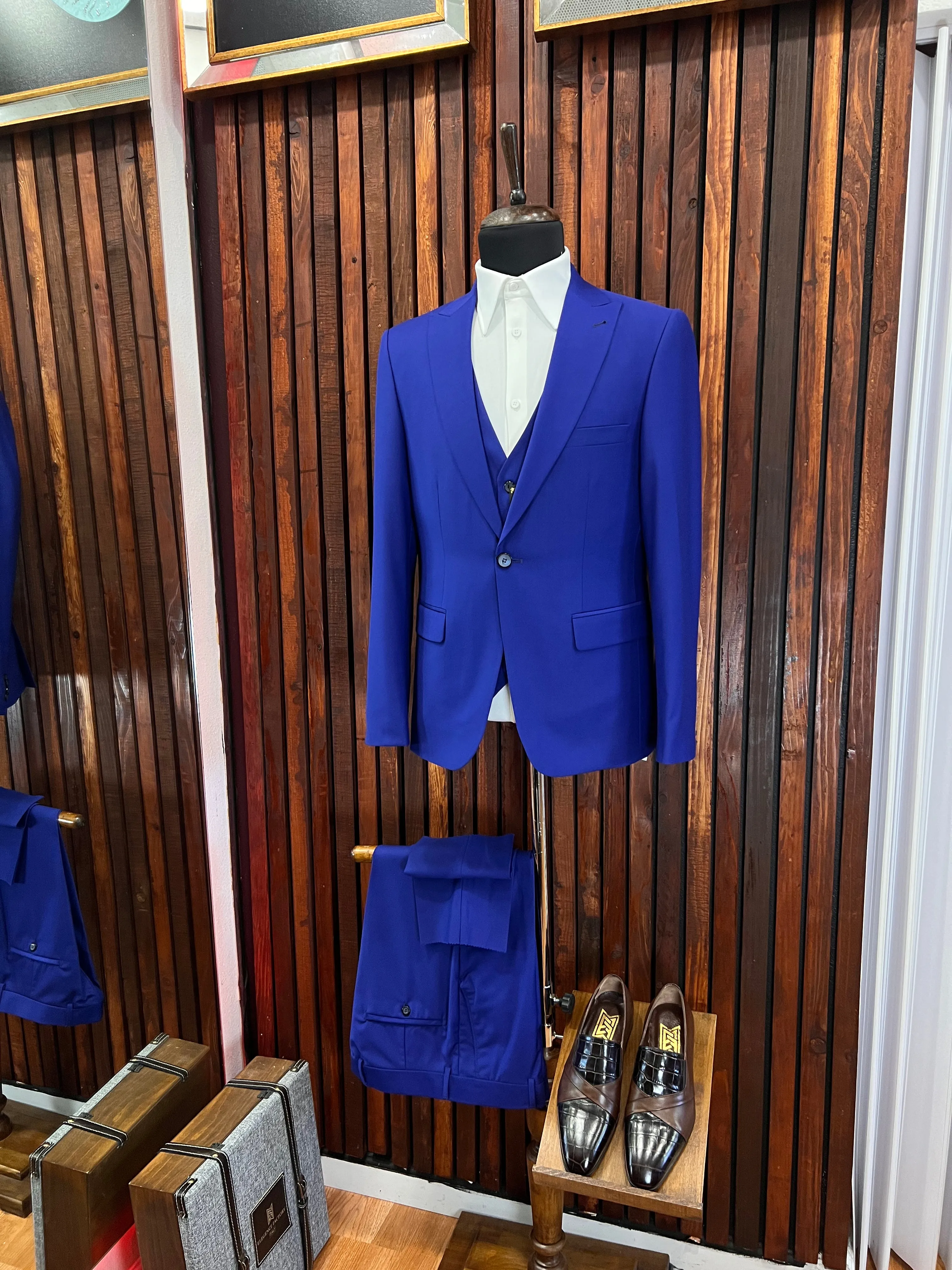 Royal Blue 3 Piece Slim Fit Suit