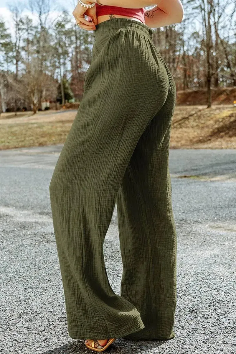 Shop Green Wide-Leg Pants for Women - Get a Casual Look Today