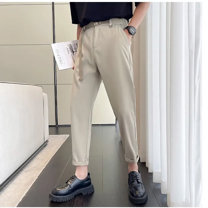 Solid Thin Drape Casual Pants