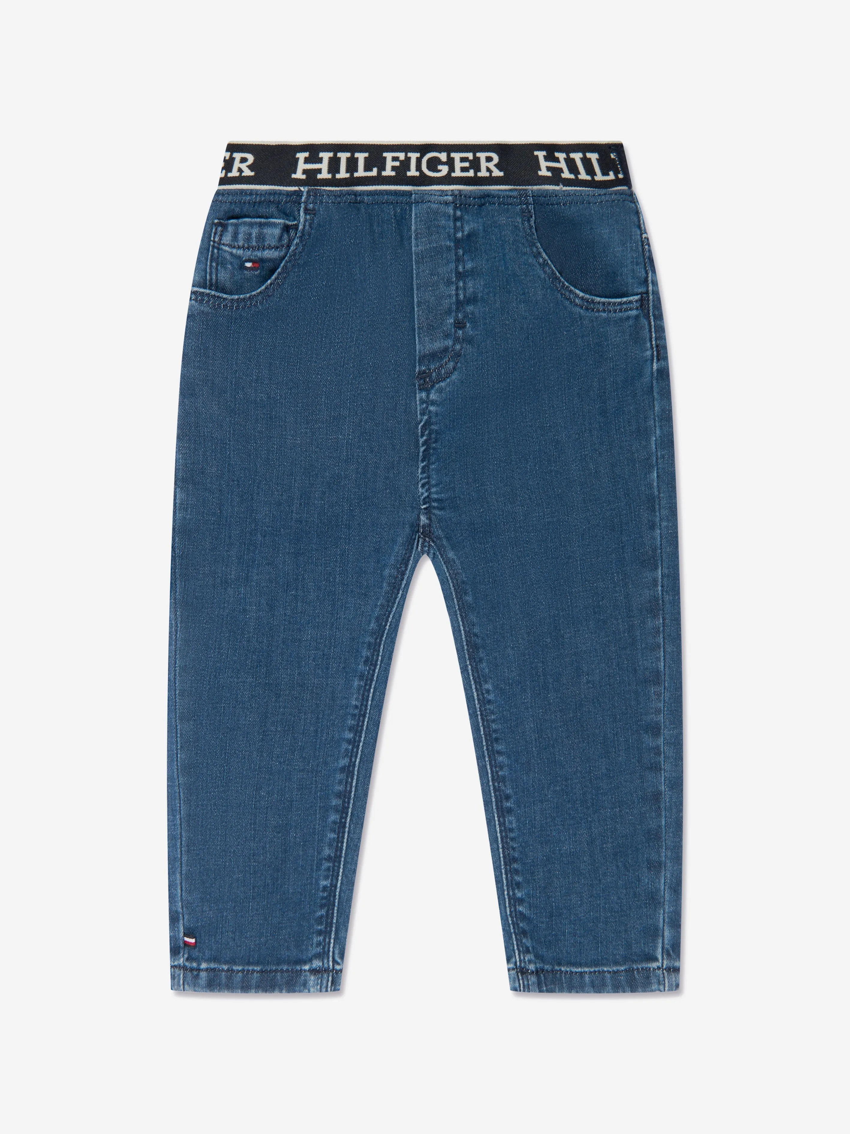 Tommy Hilfiger Baby Boys Monotype Denim Pants in Blue