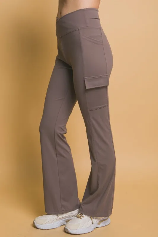 Truffle Flared Cargo Leggings