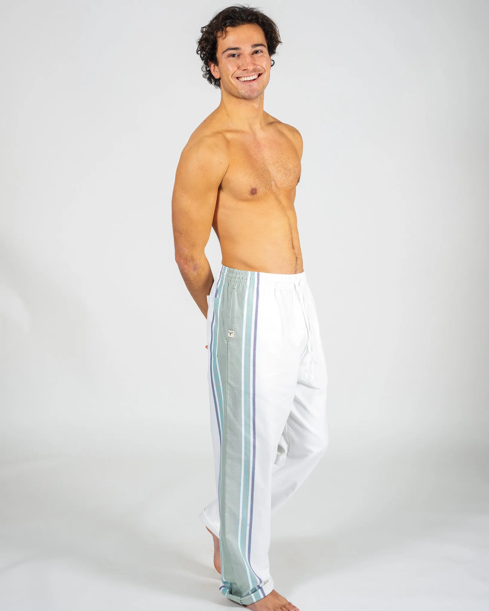 White & Olive Classic Lounge Pants