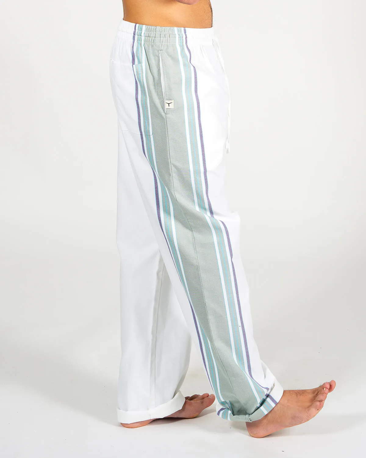 White & Olive Classic Lounge Pants