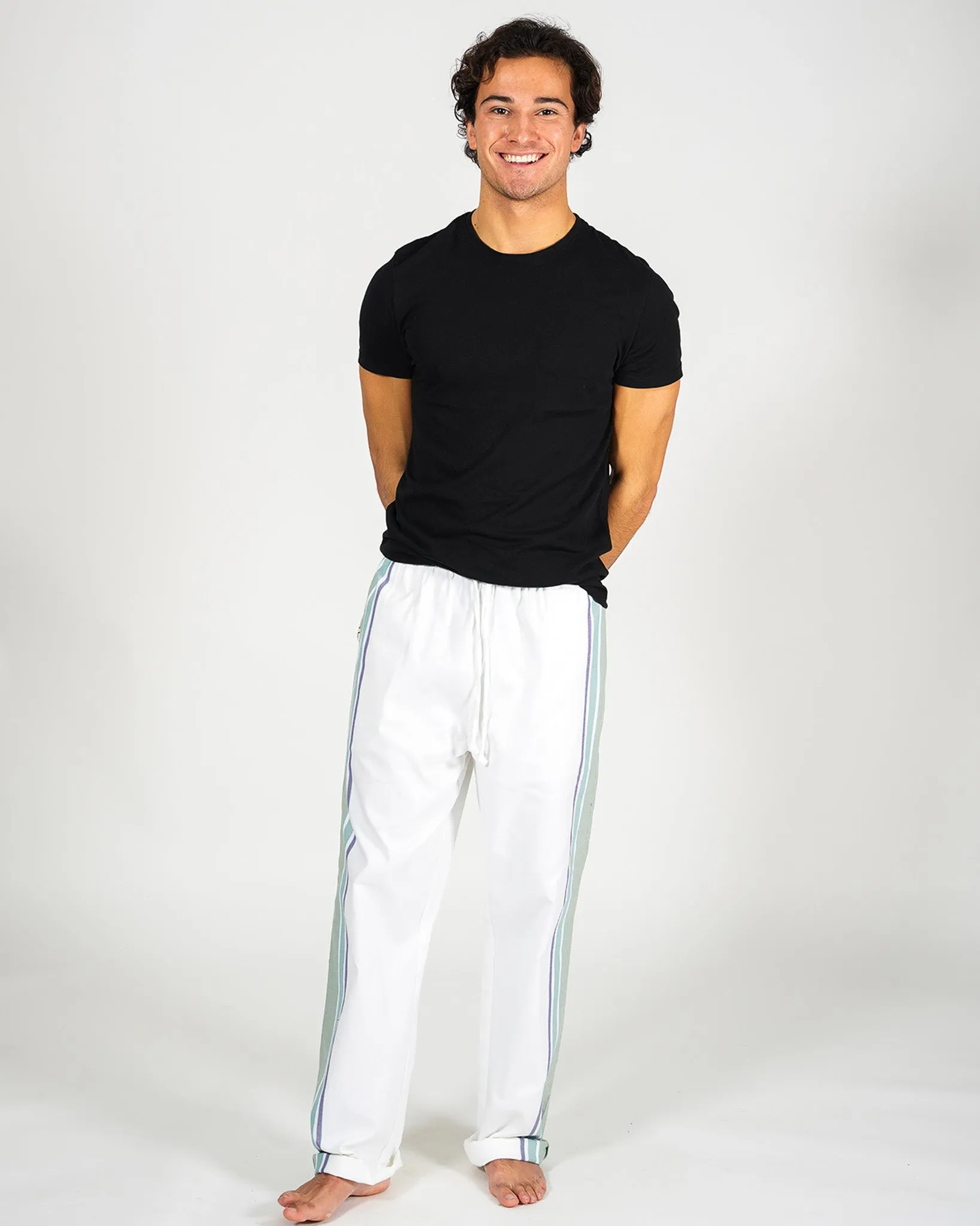 White & Olive Classic Lounge Pants