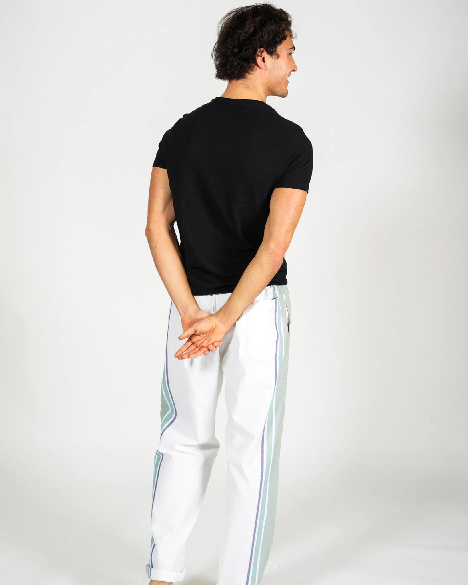 White & Olive Classic Lounge Pants