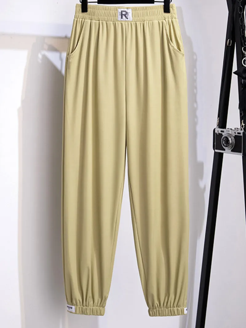 women's ice silk loose large size leggings trouser pants