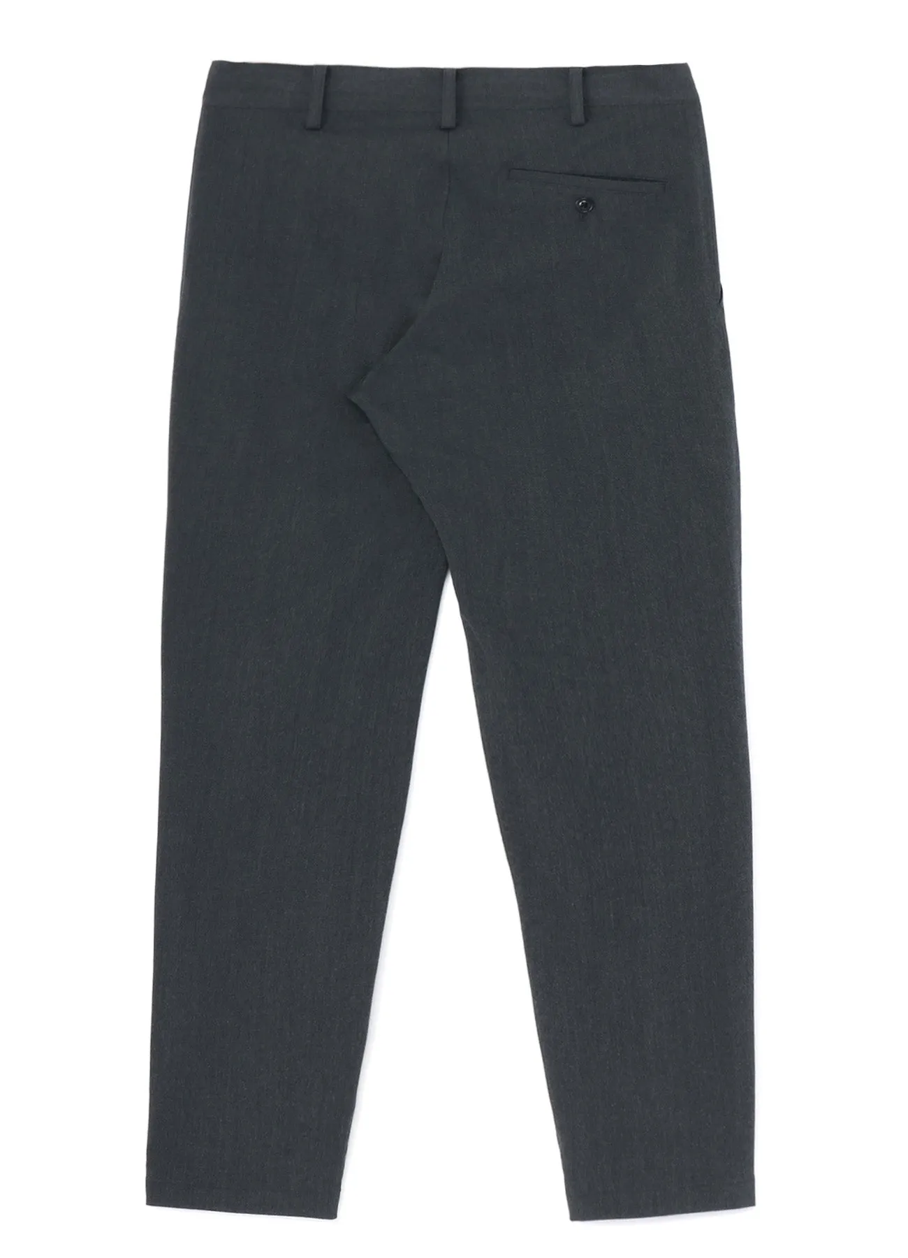 WRINKLED WOOL/RAYON TWILL SLIM FIT PANTS